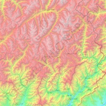 Carte topographique Nouristan, altitude, relief