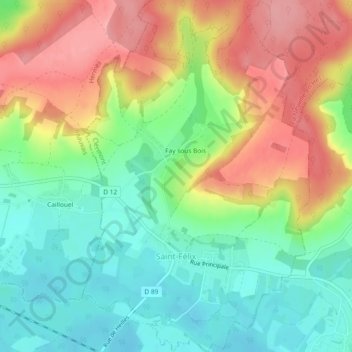 Carte topographique Saint-Félix, altitude, relief