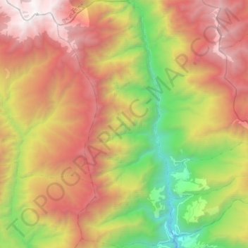 Carte topographique Radi, altitude, relief
