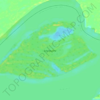 Carte topographique Isla Iguana, altitude, relief