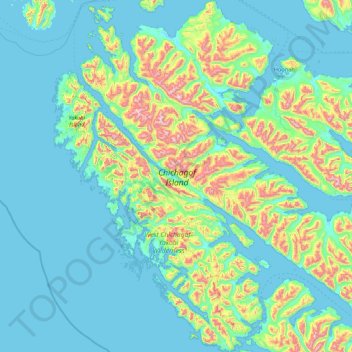 Carte topographique Chichagof Island, altitude, relief