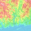 Carte topographique Southeastern Connecticut Planning Region, altitude, relief