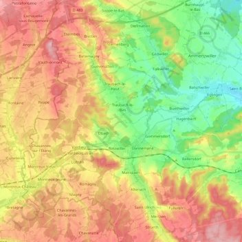 Carte topographique 68210, altitude, relief