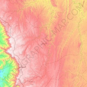 Carte topographique An Nimas, altitude, relief