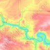 Carte topographique Hughes County, altitude, relief