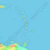 Carte topographique Lesser Antilles, altitude, relief