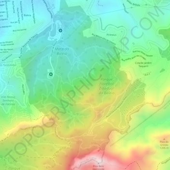 Carte topographique Baleia, altitude, relief