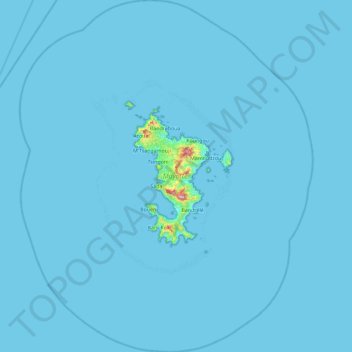 Carte topographique Mayotte, altitude, relief