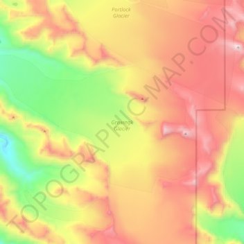 Carte topographique Grewingk Glacier, altitude, relief