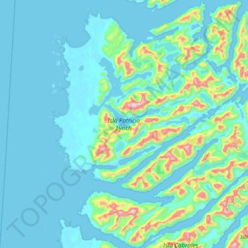 Carte topographique Isla Patricio Lynch, altitude, relief