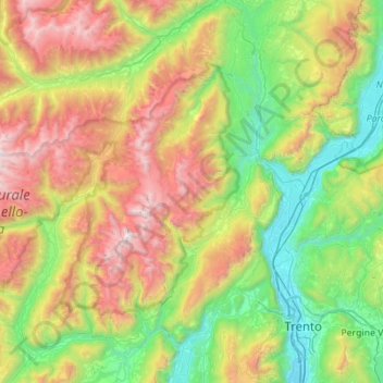 Carte topographique Brenta group, altitude, relief