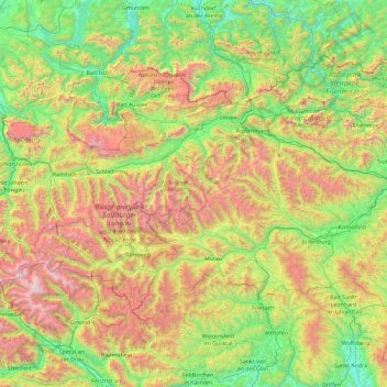 Carte topographique Niedere Tauern, altitude, relief