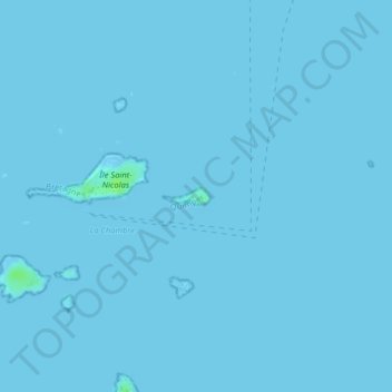 Carte topographique Île de Bananec, altitude, relief