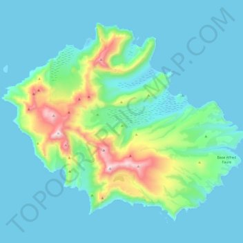 Carte topographique Île de la Possession, altitude, relief