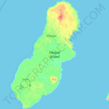 Carte topographique Itbayat Island, altitude, relief