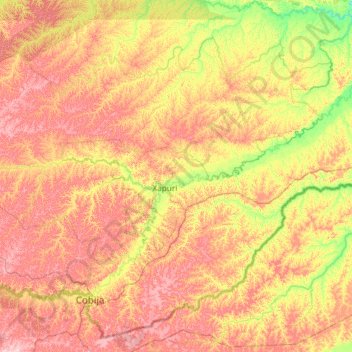 Carte topographique Xapuri, altitude, relief