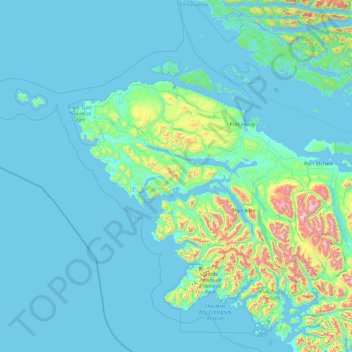 Carte topographique Area B (Quatsino Sound/Cape Scott), altitude, relief