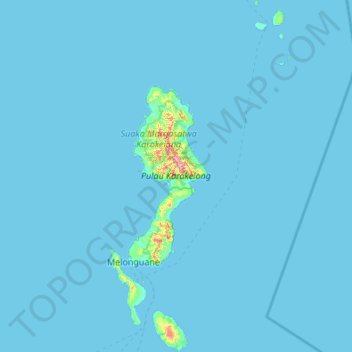Carte topographique Talaud Islands, altitude, relief