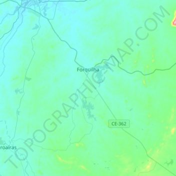 Carte topographique Forquilha, altitude, relief