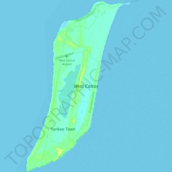 Carte topographique West Caicos, altitude, relief