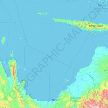 Carte topographique Cenderawasih Bay, altitude, relief