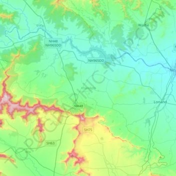 Carte topographique Khandala, altitude, relief