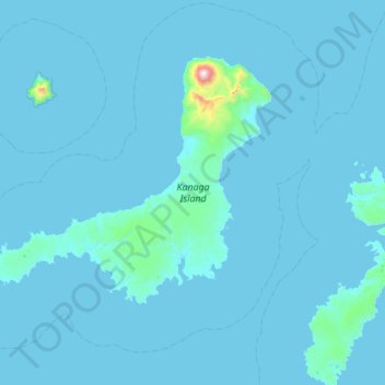 Carte topographique Kanaga Island, altitude, relief