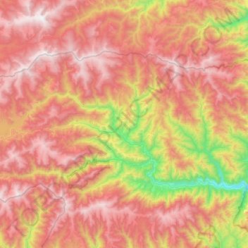 Carte topographique Voineasa, altitude, relief
