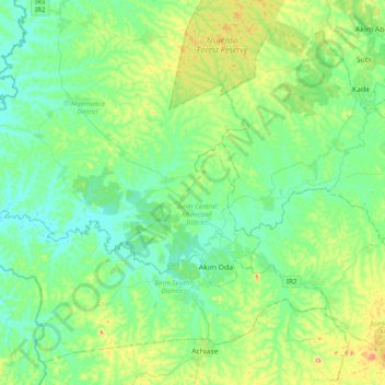 Carte topographique Birim, altitude, relief