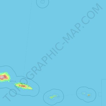 Carte topographique Samoa américaines, altitude, relief