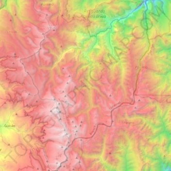 Carte topographique Güicán, altitude, relief
