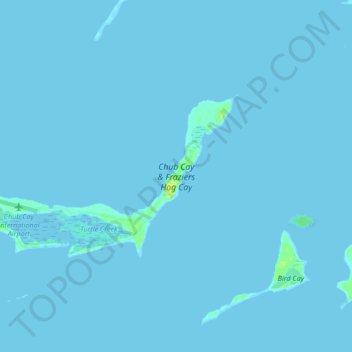Carte topographique Chub Cay, altitude, relief