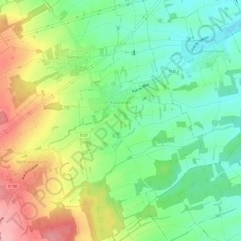 Carte topographique Kappelen, altitude, relief