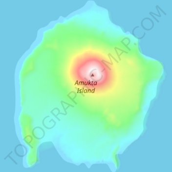 Carte topographique Amukta Island, altitude, relief
