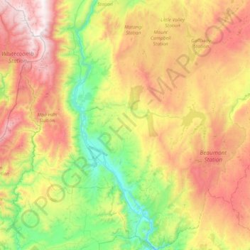 Carte topographique Teviot Valley Community, altitude, relief