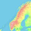Carte topographique Noorwegen, altitude, relief