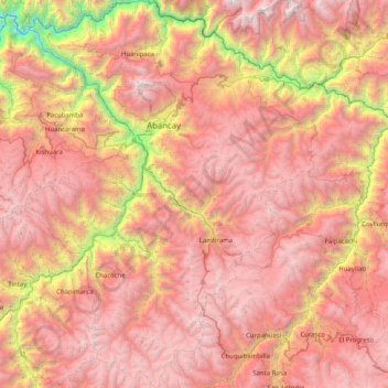 Carte topographique Provincia de Abancay, altitude, relief