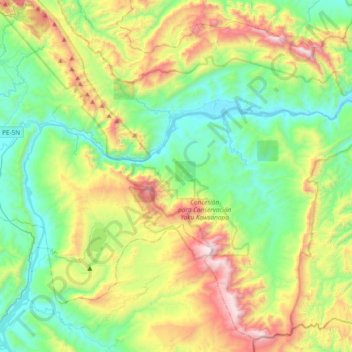Carte topographique Chazuta, altitude, relief