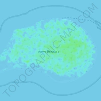 Carte topographique Klein Bonaire, altitude, relief