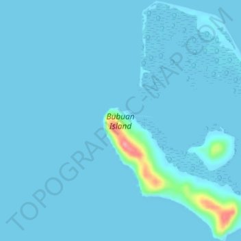 Carte topographique Bubuan Island, altitude, relief