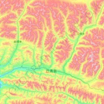 Carte topographique 拉西镇, altitude, relief