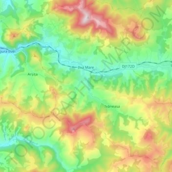 Carte topographique Ilva Mare, altitude, relief