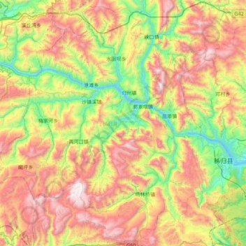 Carte topographique Zigui County, altitude, relief