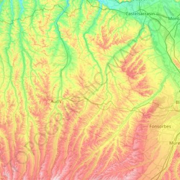 Carte topographique L'Arrats, altitude, relief