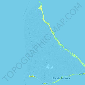 Carte topographique Tarawa, altitude, relief