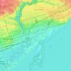 Carte topographique Toronto—Danforth, altitude, relief