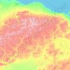 Carte topographique Arctic National Wildlife Refuge, altitude, relief