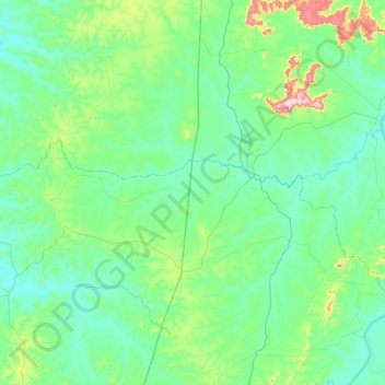 Carte topographique Crixás do Tocantins, altitude, relief