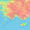 Carte topographique Akdeniz Bölgesi, altitude, relief