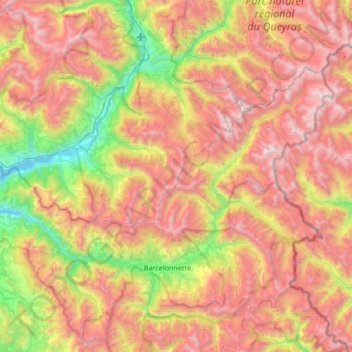 Carte topographique L'Ubaye, altitude, relief